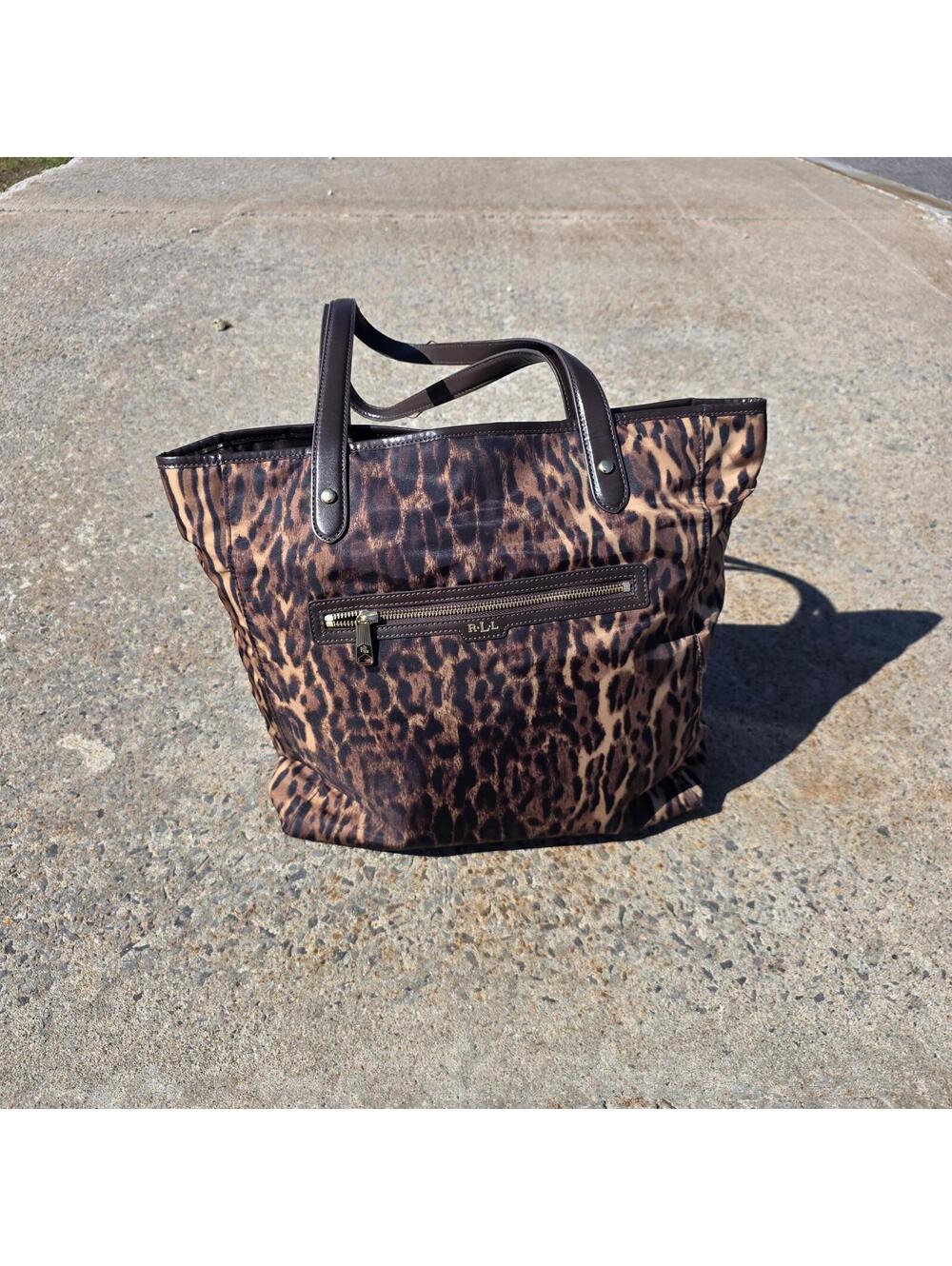 Lauren Ralph Lauren Ambrosia Leopard print Y2K Tote Bag